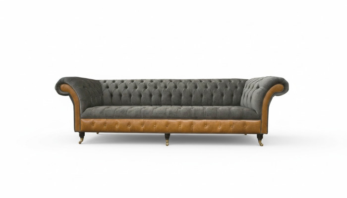 xxl Chesterfield Sofas Upholstered Design Luxury Sofa 4-Seater Leather Couches