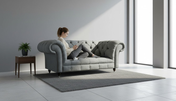 Chesterfield Design Luxury Upholstered Sofa Couch Seating Set Leather Textile Sofas