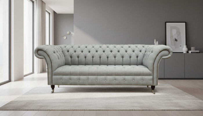 Chesterfield 3-seater designer sofa sofas upholstery couches fabric textile