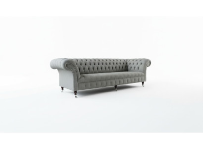 XXL Big Sofa Couch Chesterfield 265cm Upholstered Sofas 4-Seater Textile Modern