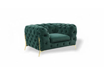 Chesterfield wing chair armchair 1-seater sofa couch upholstery couches textile new