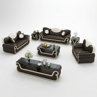 Complete Set Sofa Suite 7-piece Seating Sideboard Design Living Room Group Suite
