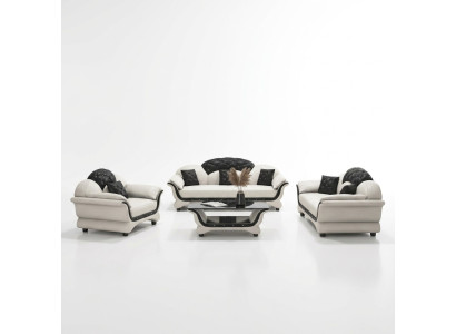 Complete set sofa suite 321 seat coffee table designer living landscape 4pcs. New