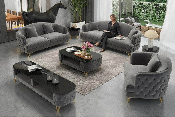 Luxury Sofa Suite Couch Upholstery Set Seat Sofa Suites 321 Seat 3-piece.