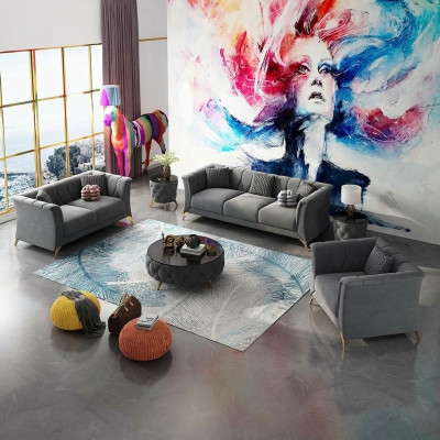 Designer sofa set 3+2+1 seater fabric couches upholstery suite sofas couch