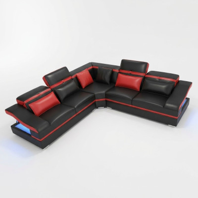 Corner sofa L-shape coffee table corner leather suite table living landscape 2-piece