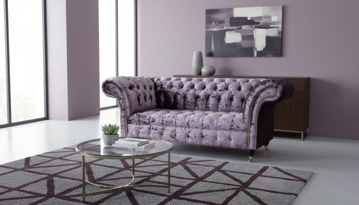 Chesterfield Sofa Couch Two-seater Fabric Sofas 2-seater Seat Upholstery Velvet