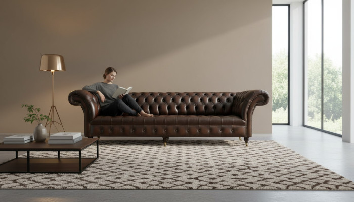 xxl Big Sofa Couch Chesterfield 265cm Decorative Upholstered Sofas 4-Seater Leather