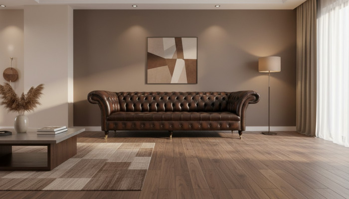 xxl Big Sofa Couch Chesterfield 265cm Decorative Upholstered Sofas 4-Seater Leather