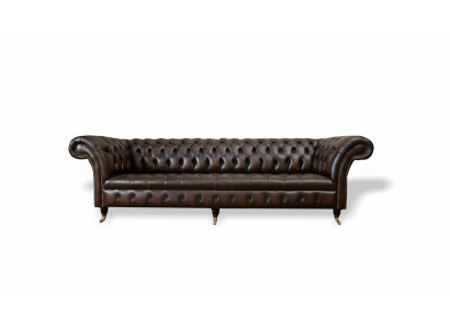 xxl Big Sofa Couch Chesterfield 265cm Decorative Upholstered Sofas 4-Seater Leather