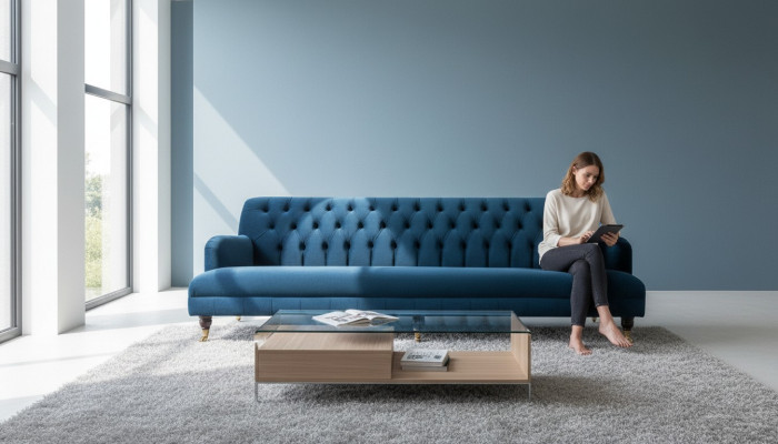 Big Sofa Couch Chesterfield 250cm Upholstered Sofas 4-seater Leather Fabric Turquoise
