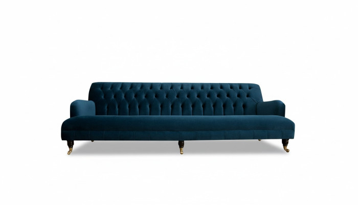 Big Sofa Couch Chesterfield 250cm Upholstered Sofas 4-seater Leather Fabric Turquoise