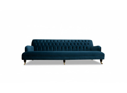 Big Sofa Couch Chesterfield 250cm Upholstered Sofas 4-seater Leather Fabric Turquoise