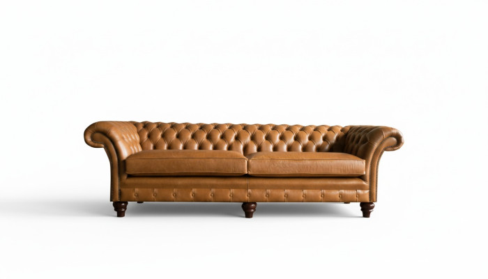Chesterfield Sofa Brown XXL Big Leather Living Room Furniture 4-seater Brown