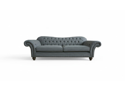 Big Chesterfield Upholstered Sofa Design Luxury 4-Seater Textile Couch