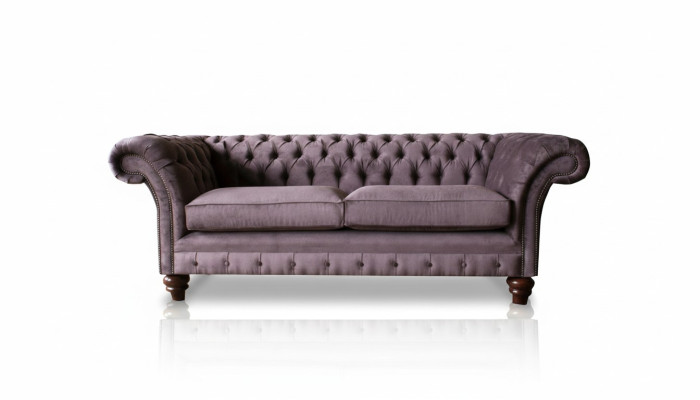 Chesterfield Couch Upholstery Classic Leather Fabric 3-Seater Sofa Triple Seater