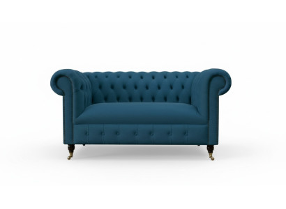 Sofa 2-seater classic Chesterfield blue sofas couches upholstery