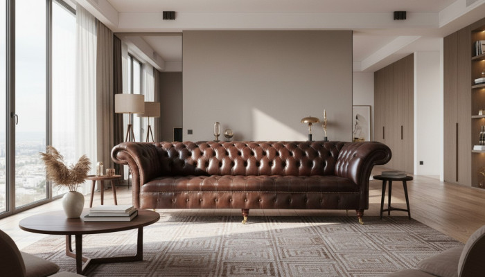 Chesterfield Sofas Upholstery Design XXL Luxury Sofa 4-Seater Leather Couches Couch