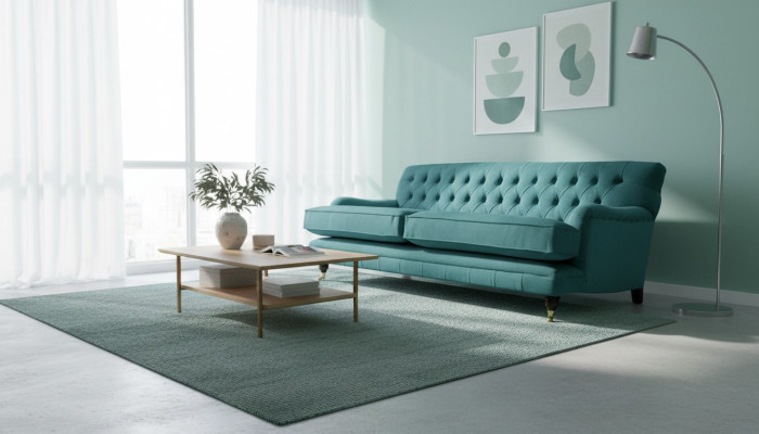 Textile sofa couch upholstery suite 3-seater couches sofas Chesterfield three-seater