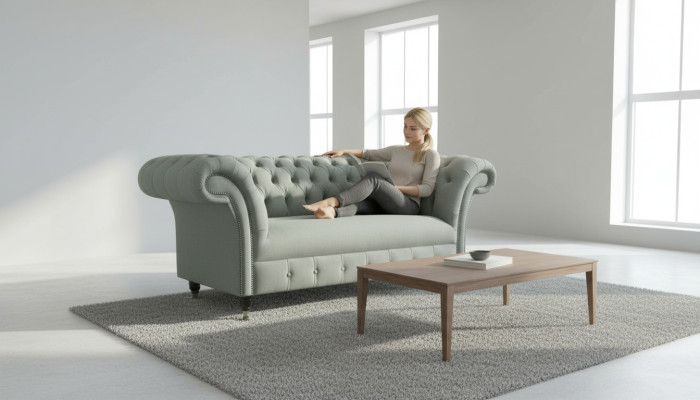 Chesterfield Sofa Couch Upholstered Sofas Classic 2-Seater Leather Fabric Textile New
