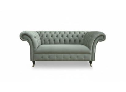 Chesterfield Sofa Couch Upholstered Sofas Classic 2-Seater Leather Fabric Textile New