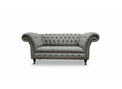 Leather sofa couch two-seater gray furnishing lounge club sofas couches 2-seater