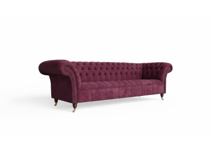 Sofa 3-seater Chesterfield sofas couches living room design textile fabric Bordeaux