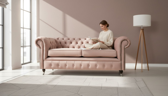 Design upholstered seating couch 3-seater sofa Chesterfield sofas couches fabric material