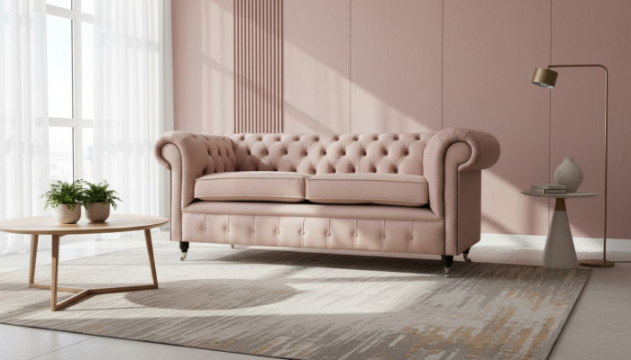 Design upholstered seating couch 3-seater sofa Chesterfield sofas couches fabric material