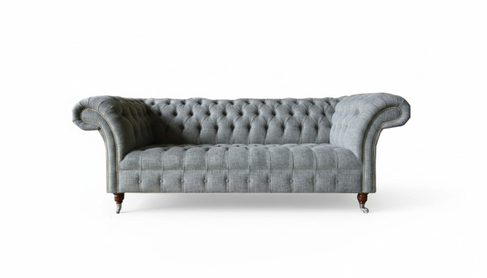 Fabric sofa couch upholstery set 3-seater couches sofas Chesterfield gray velvet
