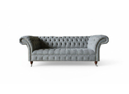 Fabric sofa couch upholstery set 3-seater couches sofas Chesterfield gray velvet