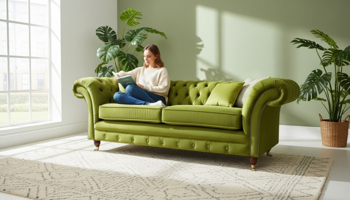 Sofa 3-seater living area sofas upholstered set textile fabric three-seater new
