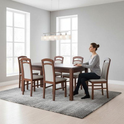 Complete set dining table + 6 chairs dining room suite dining group table tables 7-piece
