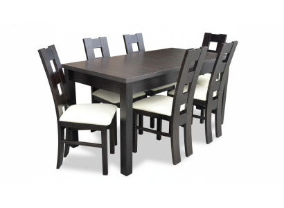 Dining room design furniture chair group table 6 armchairs set suite new 7 pieces.