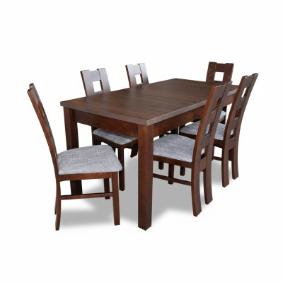 Designer furniture wood table seat dining room 6x chairs 7-piece set solid wood ensemble