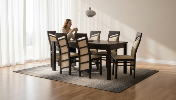 Complete dining room set reclining chair table 6x chairs luxury dining set 7-piece