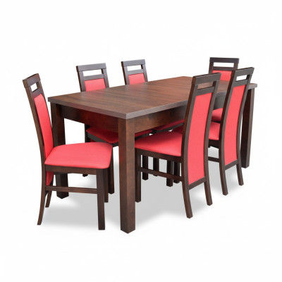 Complete Set Dining Table Dining Room 6x Chairs Set Dining Group Wood Table Tables 7-piece
