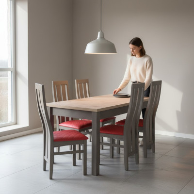 Complete set dining table 6x chairs dining room set dining group table tables 7-piece new