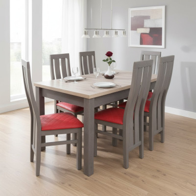 Complete set dining table 6x chairs dining room set dining group table tables 7-piece new