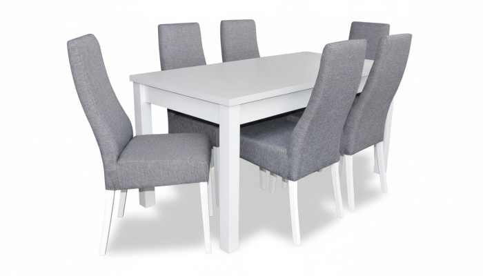 Complete set dining table with 6 chairs, dining room dining group, wood table, 7-piece new