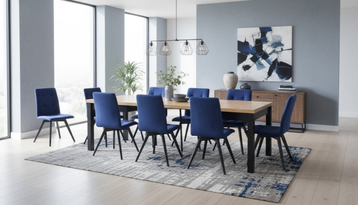 Dining room 6 chairs 7-piece set upholstered chair suite rectangular dining table chair group