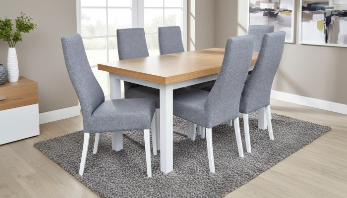 Dining room complete set table 4x chair set 7 pieces. Wooden dining table set new