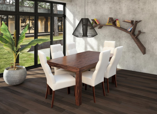 Classic dining table set wood dining room 6x chair set chairs 7-piece set