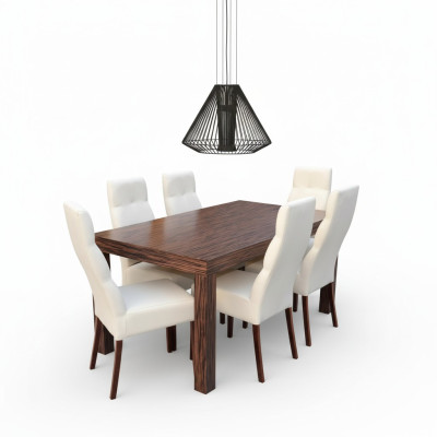 Classic dining table set wood dining room 6x chair set chairs 7-piece set