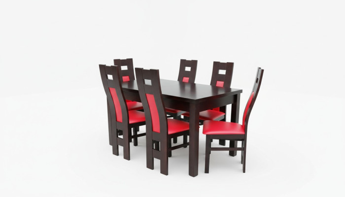Complete set dining table + 6 chairs dining room set wood tables dining group table 7-piece set