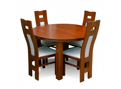 Complete Set Dining Table Dining Room 4x Chairs Set Dining Group Wood Table Tables 5-piece Set