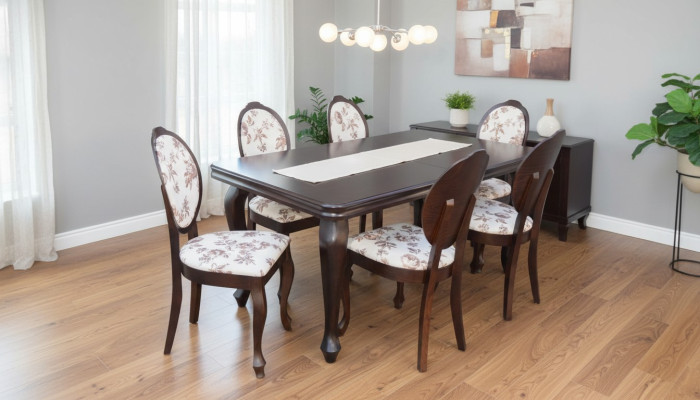 Armchair Dining Table Wood Dining Room Set + 6x Chair Set Chairs 7-Piece New