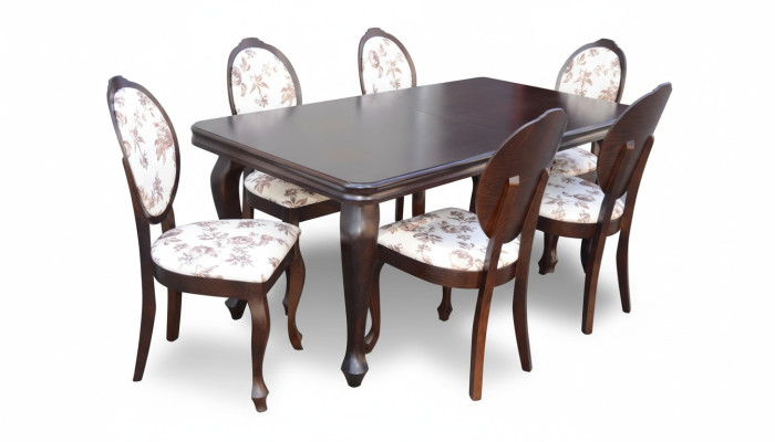 Armchair Dining Table Wood Dining Room Set + 6x Chair Set Chairs 7-Piece New