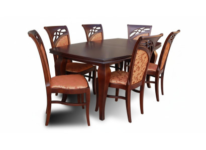 Designer furniture table 6x chairs dining room seating tables set wood 7-piece set