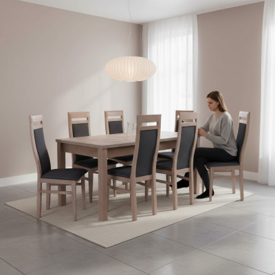 Rectangular dining room table with 6 chairs chair set wood tables dining set 7-piece